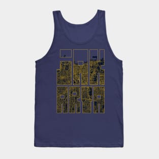 Jakarta, Indonesia City Map Typography - Gold Art Deco Tank Top